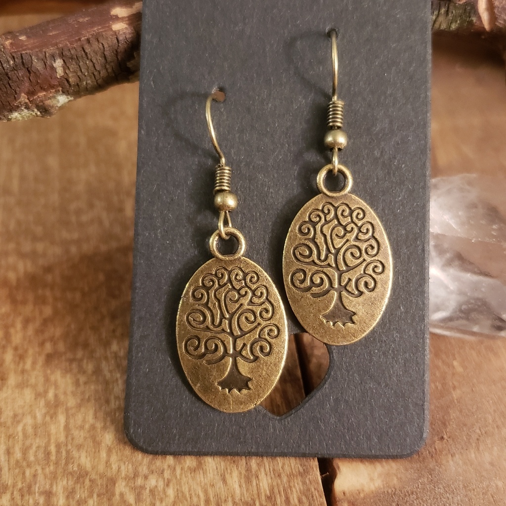 Tree Of Life Earrings Antique Bronze LoveFamilyAdoptionMomMother Earth Wife 20$